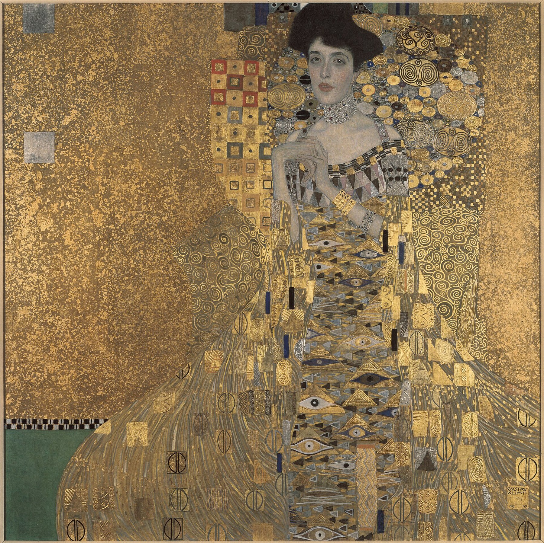 Hand-painted oil reproduction of Portrait of Adele Bloch-Bauer I, Gustav Klimt golden portrait of the Viennese hostess known as The Lady in Gold