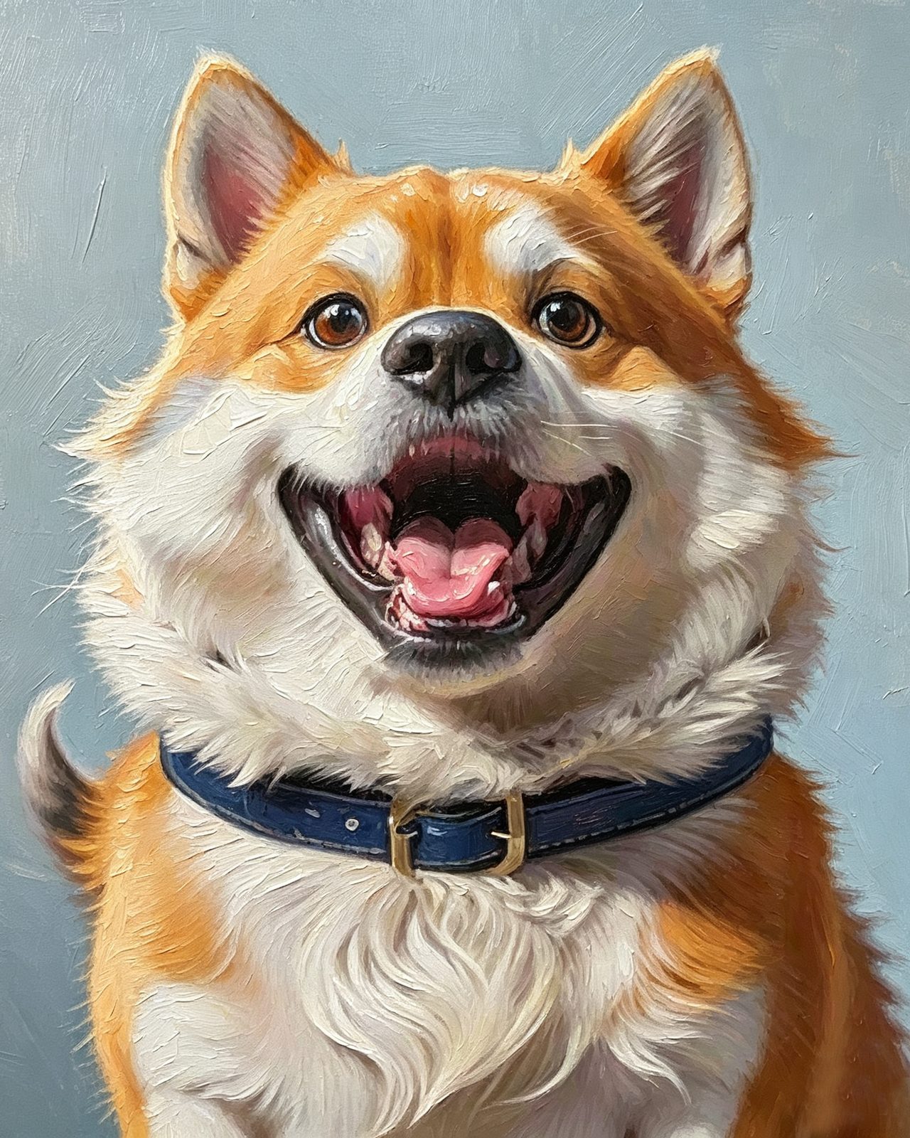 Hand-painted oil pet portrait from a customer photograph, study II