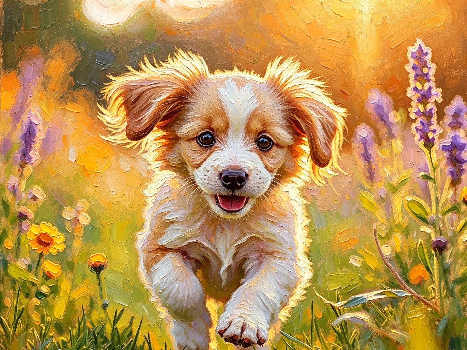Hand-painted oil pet portrait from a customer photograph, study IV
