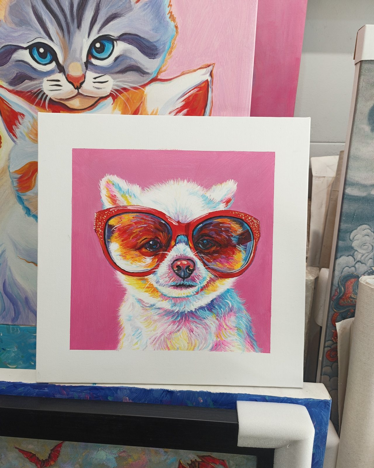 Hand-painted oil pet portrait from a customer photograph, study VIII