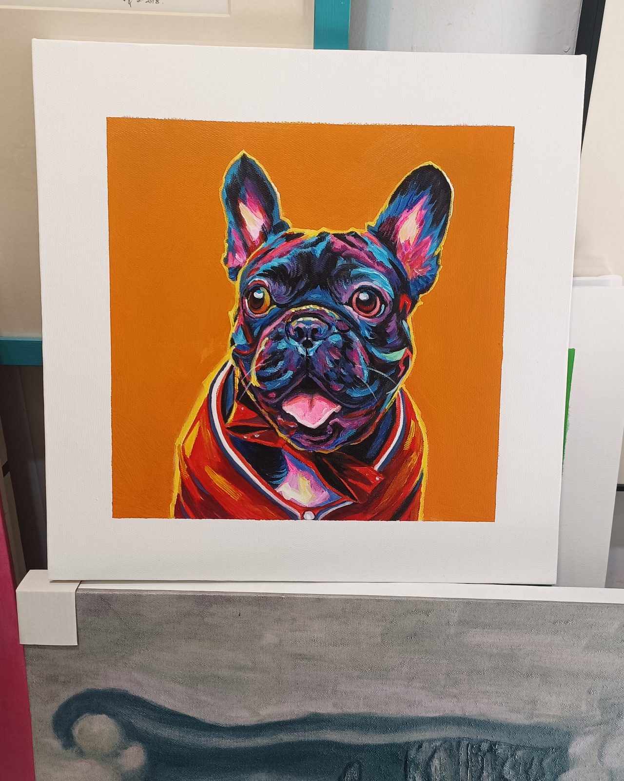 Hand-painted oil pet portrait from a customer photograph, study IX