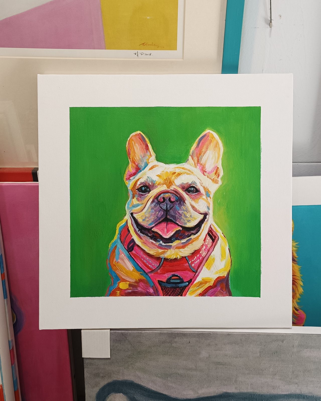 Hand-painted oil pet portrait from a customer photograph, study XI