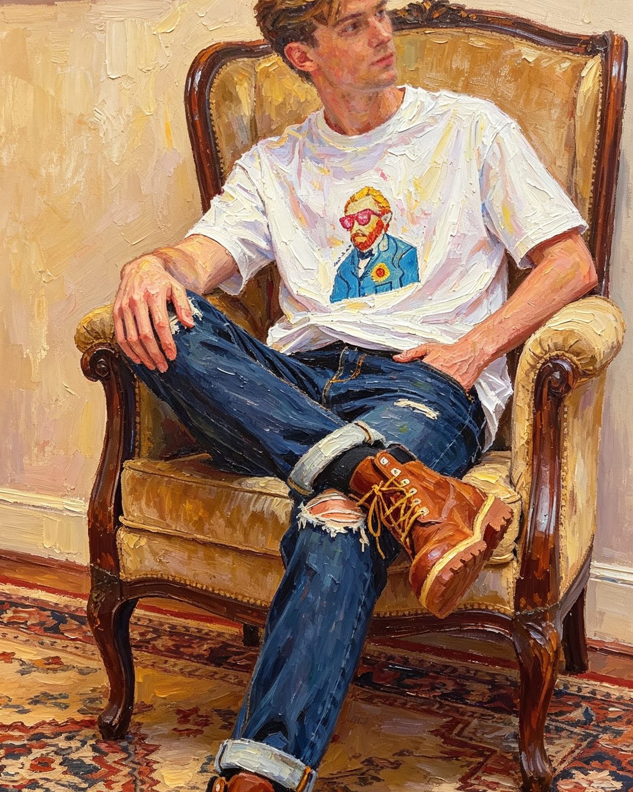 Hand-painted oil portrait from a customer photograph, study II