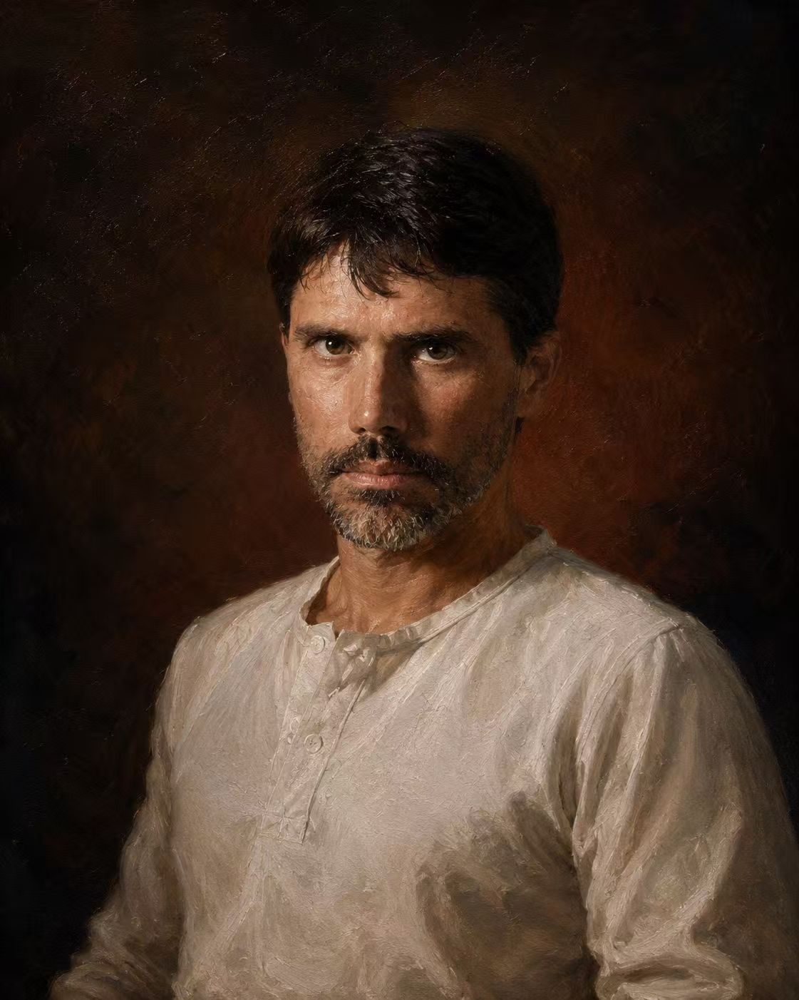 Hand-painted oil portrait from a customer photograph, study VII
