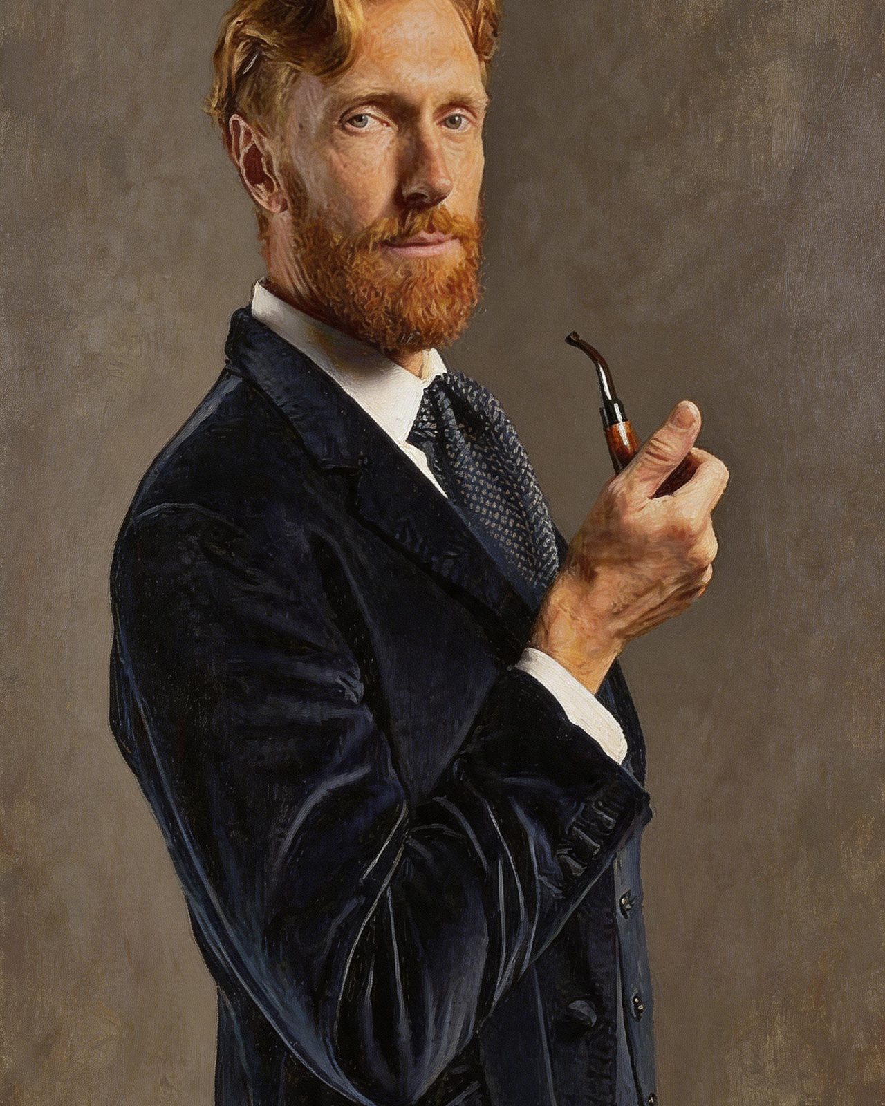 Hand-painted oil portrait from a customer photograph, study IX